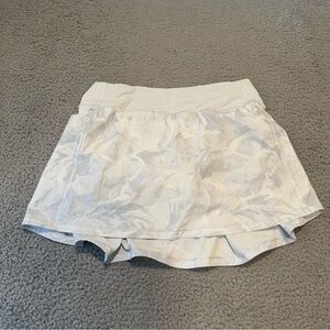 Lululemon Pace Rival Skirt No Panels 15" Mini Tropical Shadow Starlight White 6